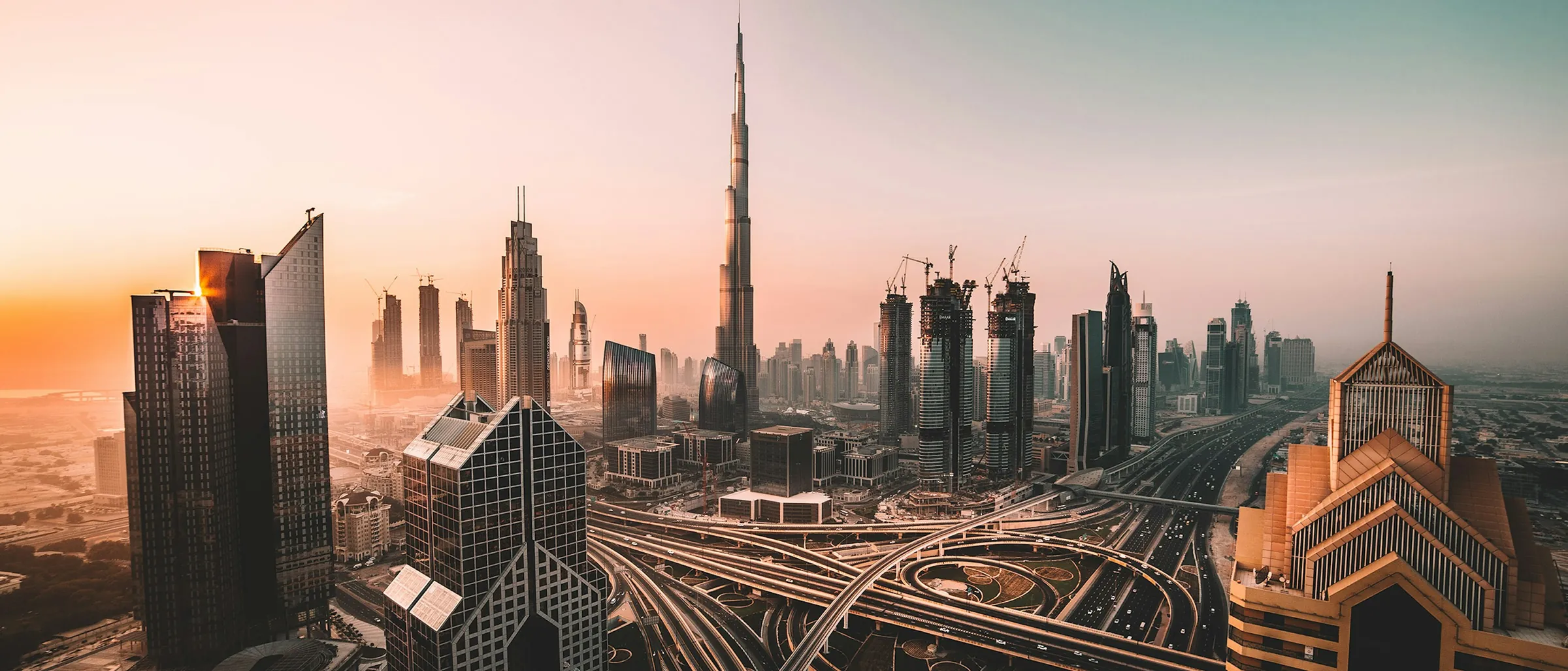 The UAE skyline at dawn